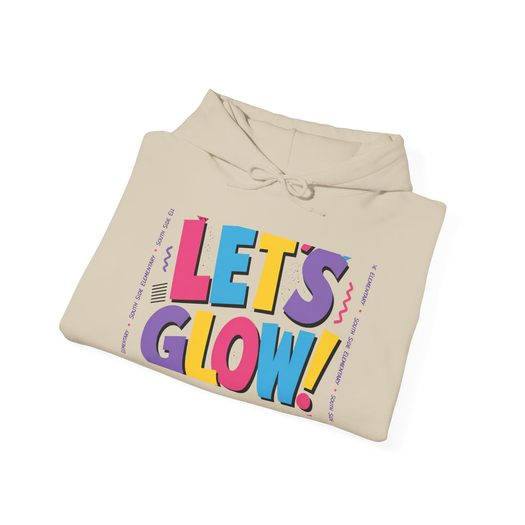Let's Glow! Graphic Hoodie — Bright Retro Pop Sweatshirt