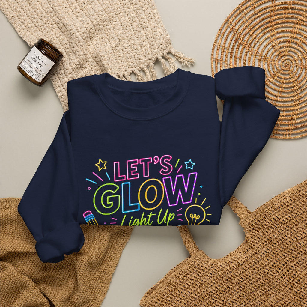 Let's Glow Light Up Learning Crewneck Sweatshirt – Faculty Neon Teacher Shirt