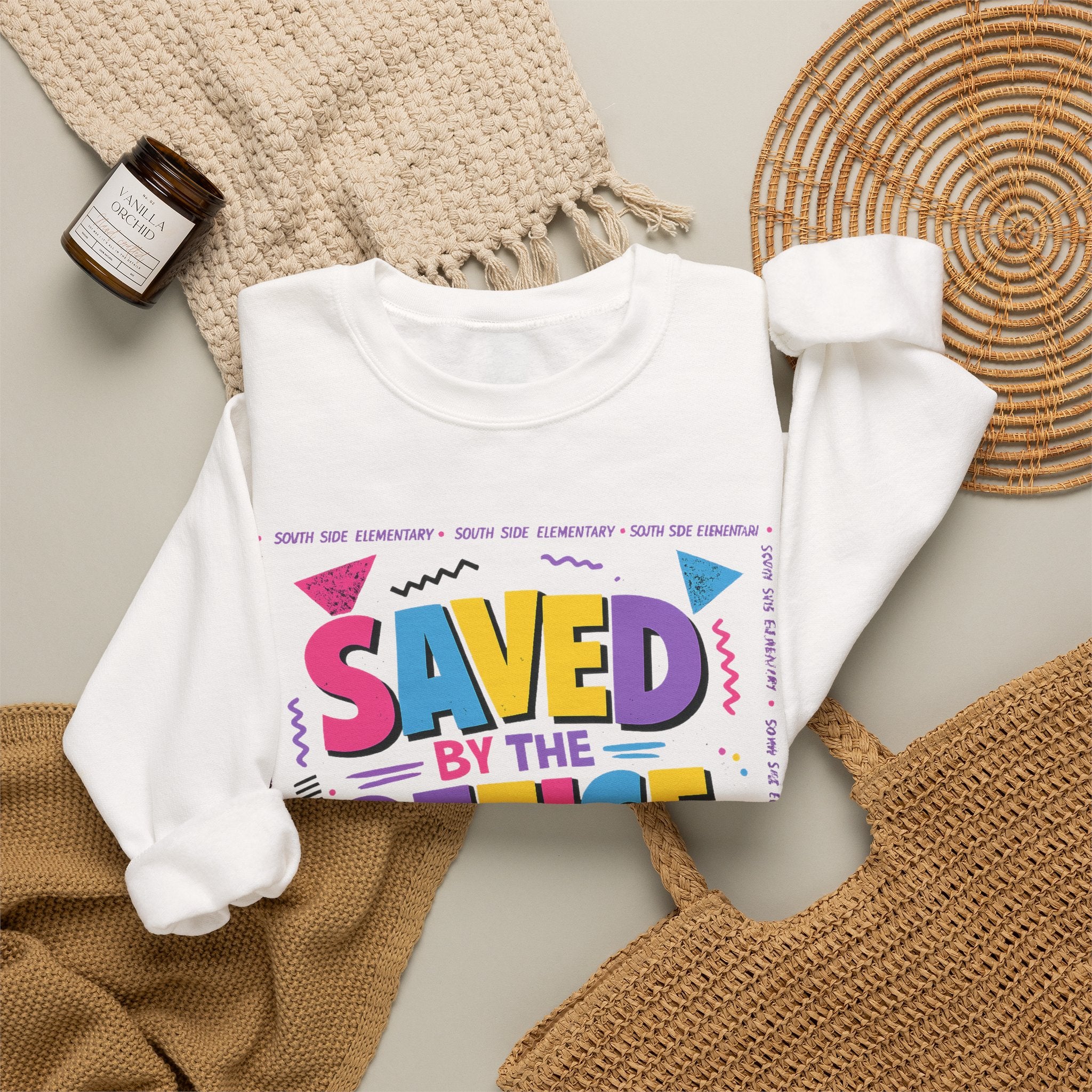 Saved by the Office Crewneck Sweatshirt — 90s Retro Graphic for Office Fans