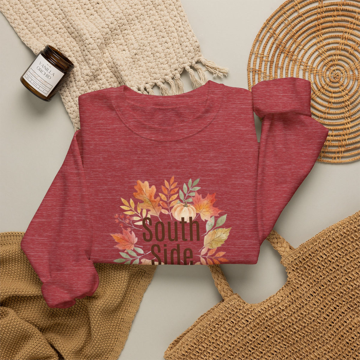 South Side Fall Leaves Crewneck Sweatshirt | Thanksgiving, Harvest