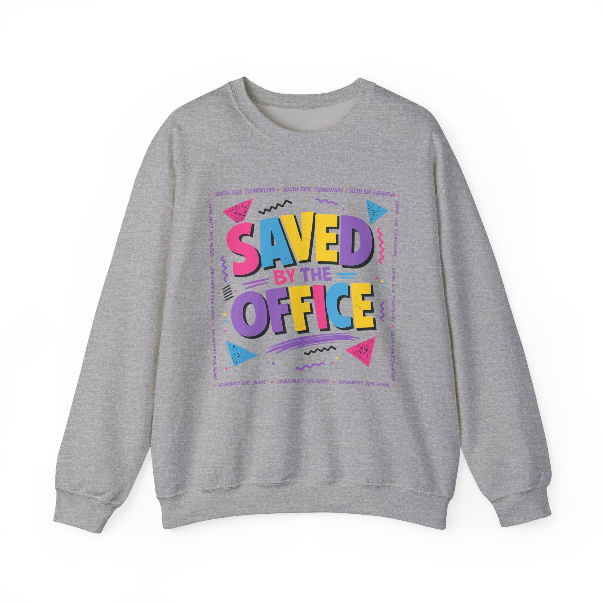 Saved by the Office Crewneck Sweatshirt — 90s Retro Graphic for Office Fans