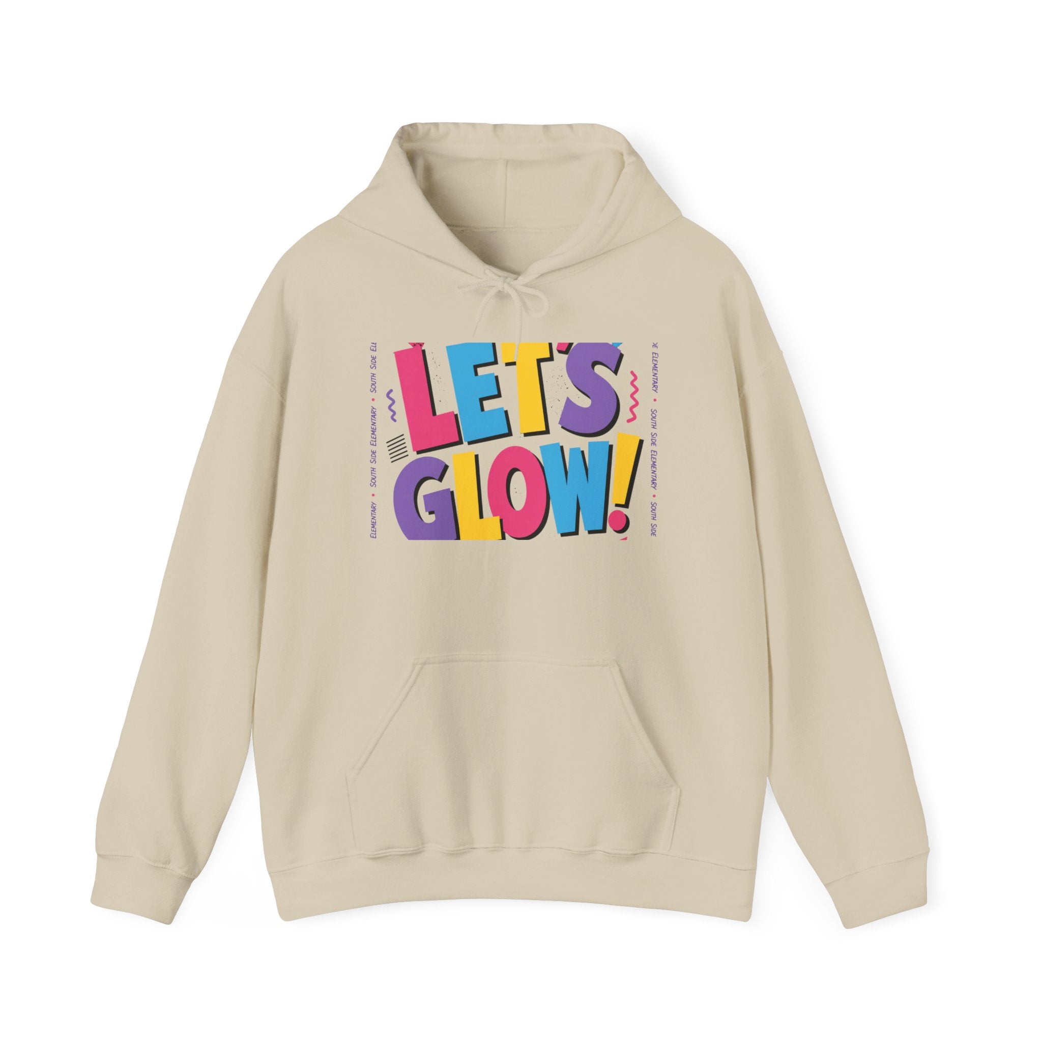 Let's Glow! Graphic Hoodie — Bright Retro Pop Sweatshirt