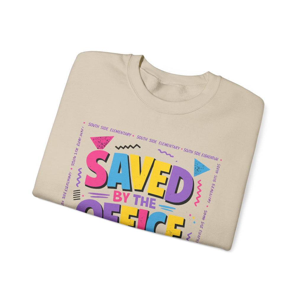 Saved by the Office Crewneck Sweatshirt — 90s Retro Graphic for Office Fans