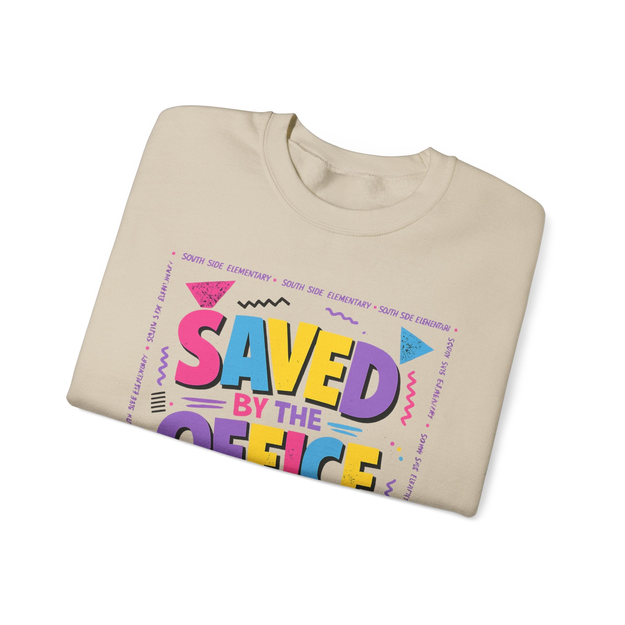 Saved by the Office Crewneck Sweatshirt — 90s Retro Graphic for Office Fans