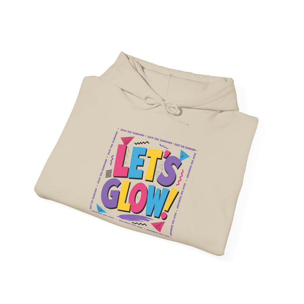 Let's Glow! Graphic Hoodie — Bright Retro Pop Sweatshirt