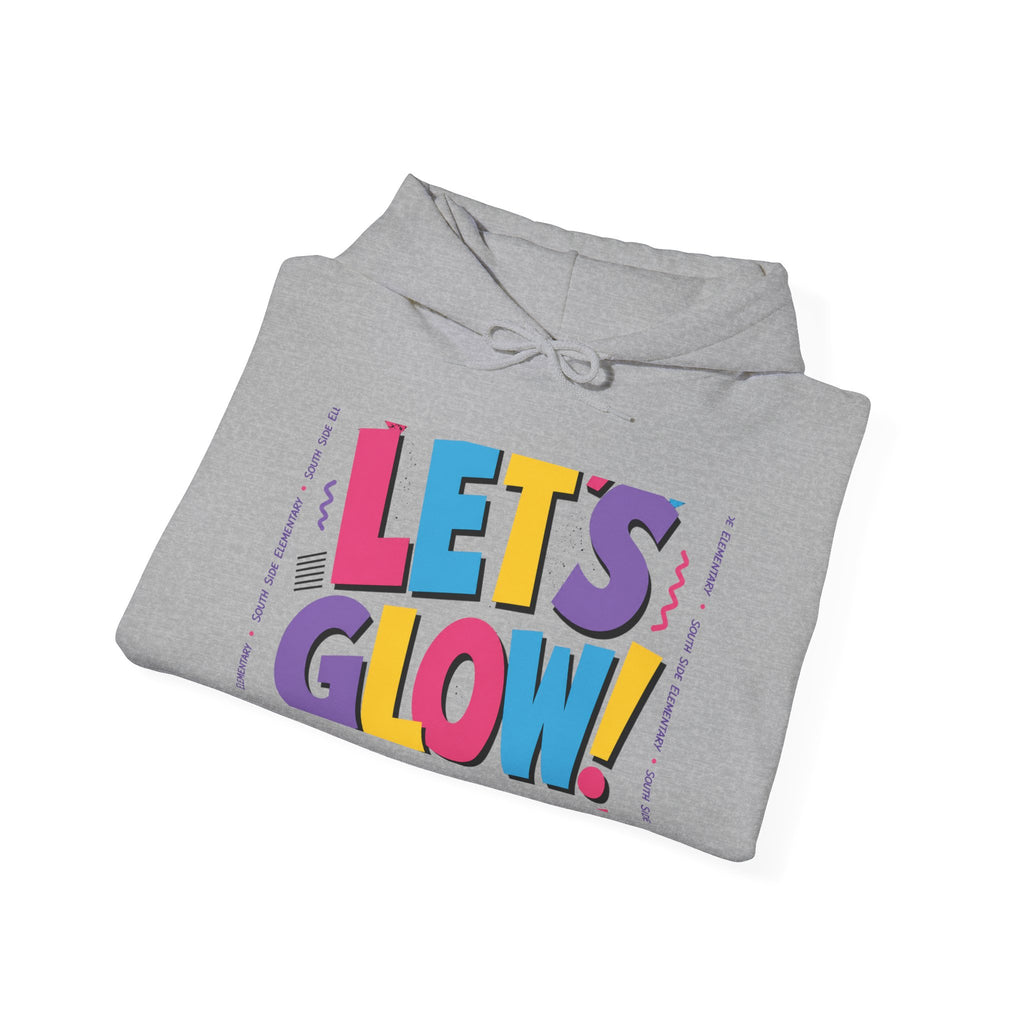 Let's Glow! Graphic Hoodie — Bright Retro Pop Sweatshirt