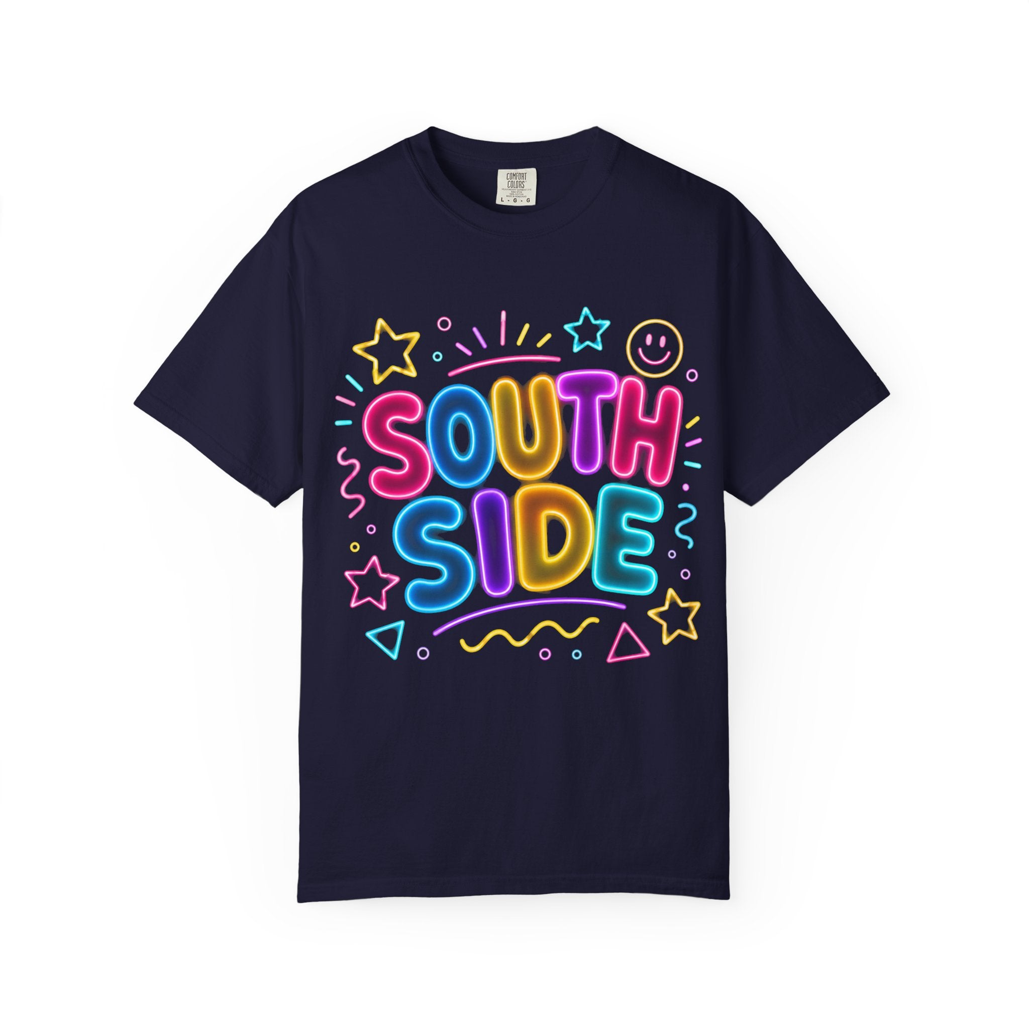 South Side Neon Graphic T-Shirt — Colorful Retro Streetwear Top