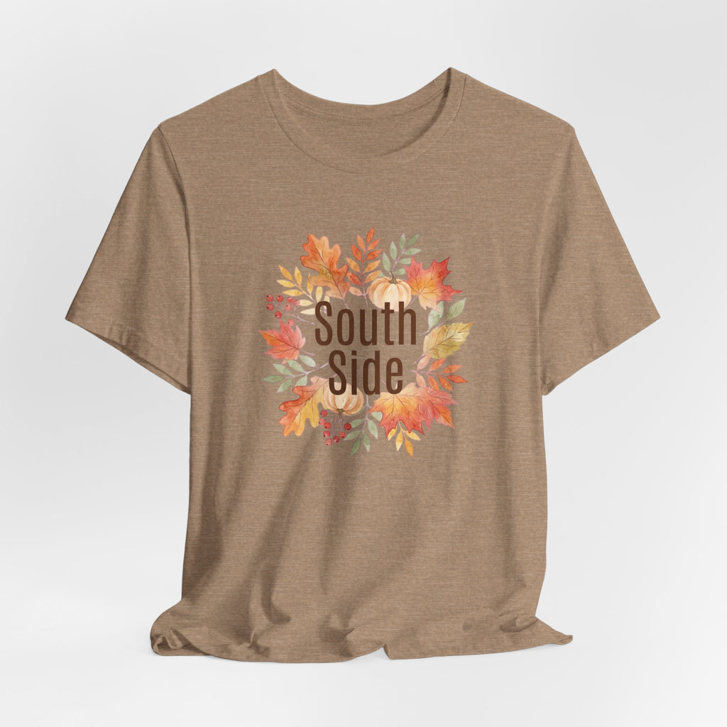 South Side Wreath T-Shirt | Thanksgiving Fall Leaves, Harvest Shirt