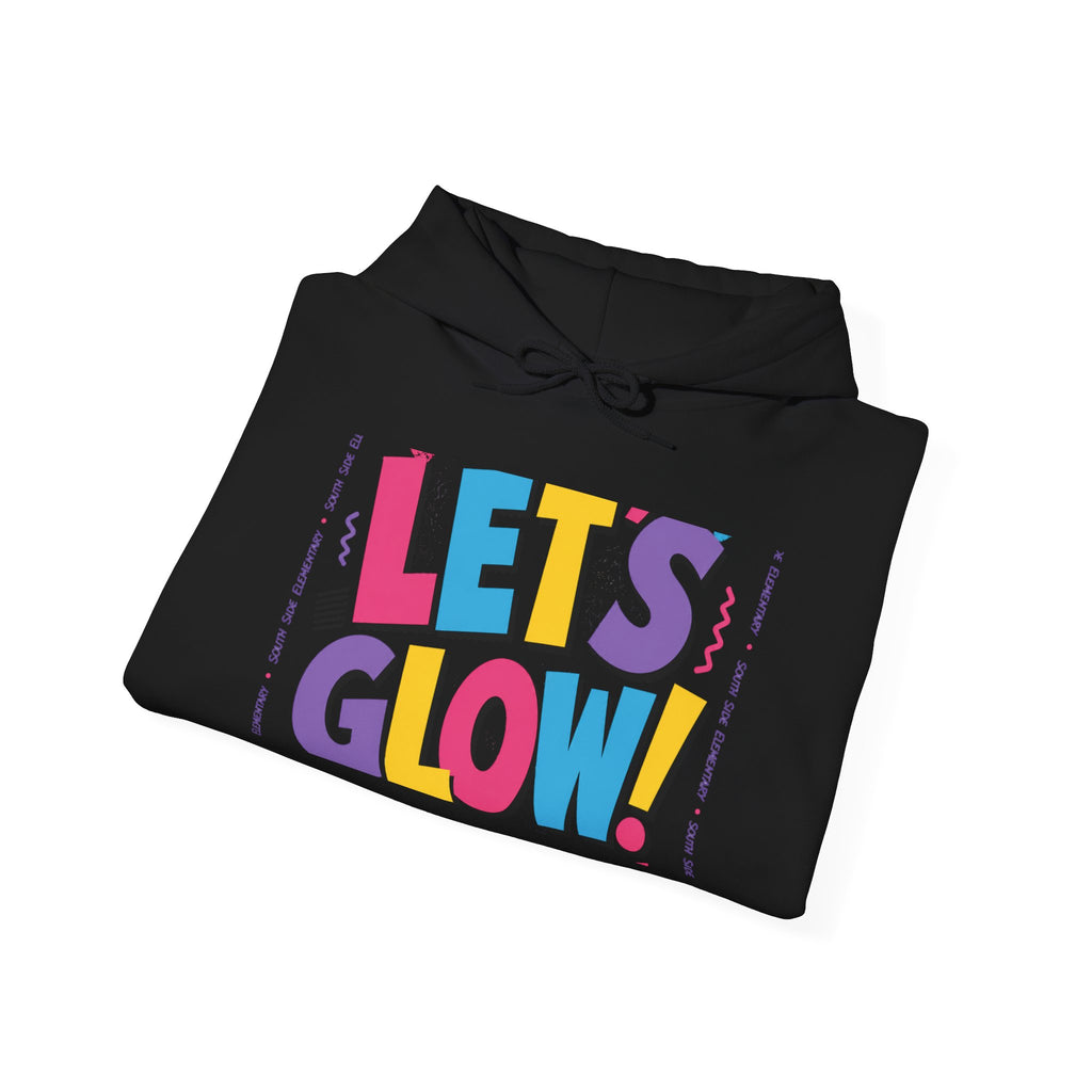 Let's Glow! Graphic Hoodie — Bright Retro Pop Sweatshirt
