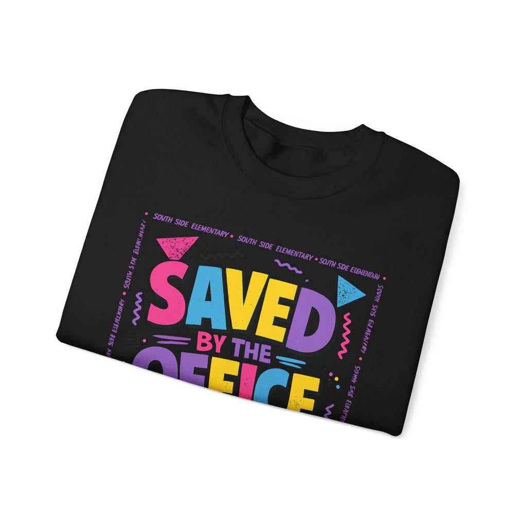 Saved by the Office Crewneck Sweatshirt — 90s Retro Graphic for Office Fans