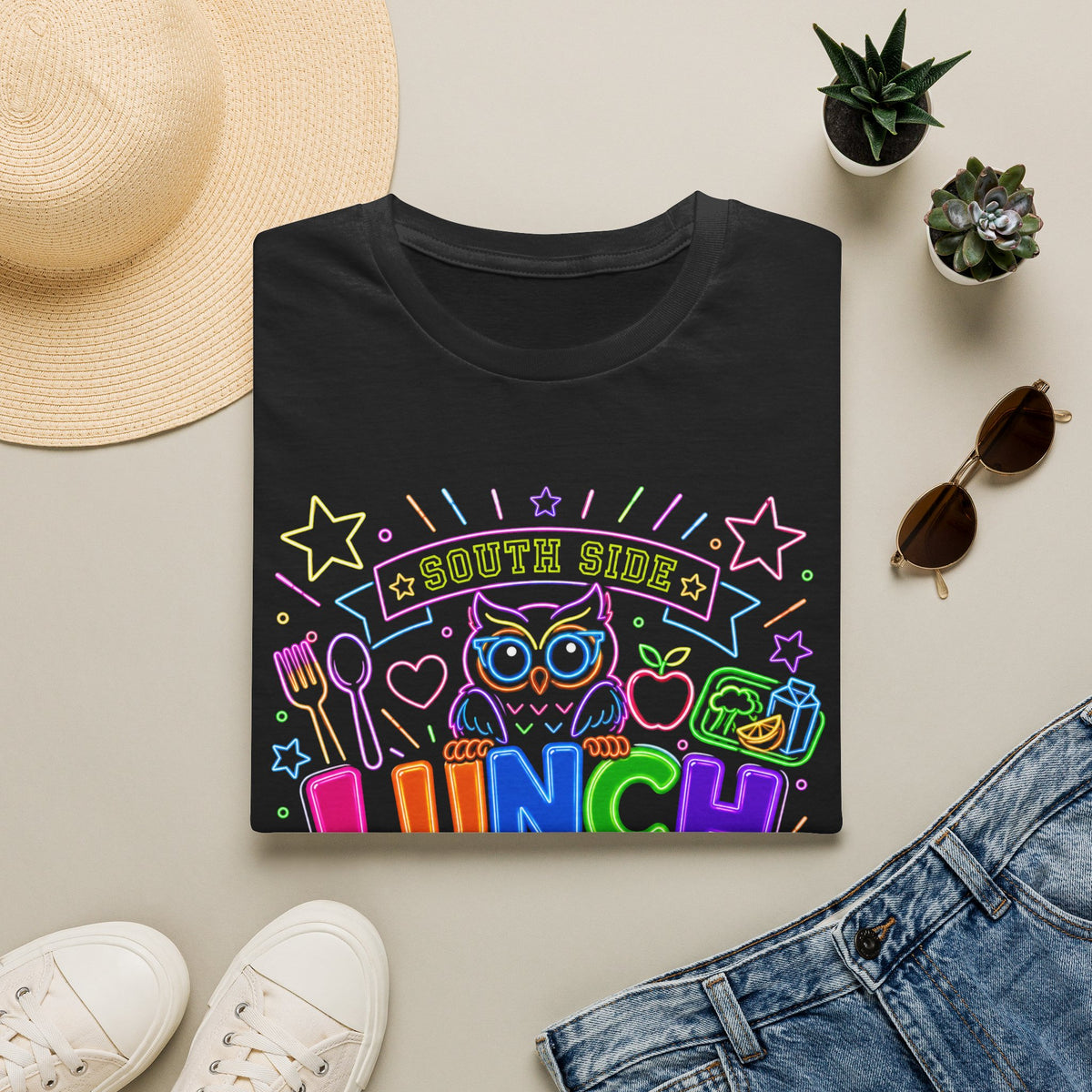 Lunch Crew T-Shirt  Neon Owl