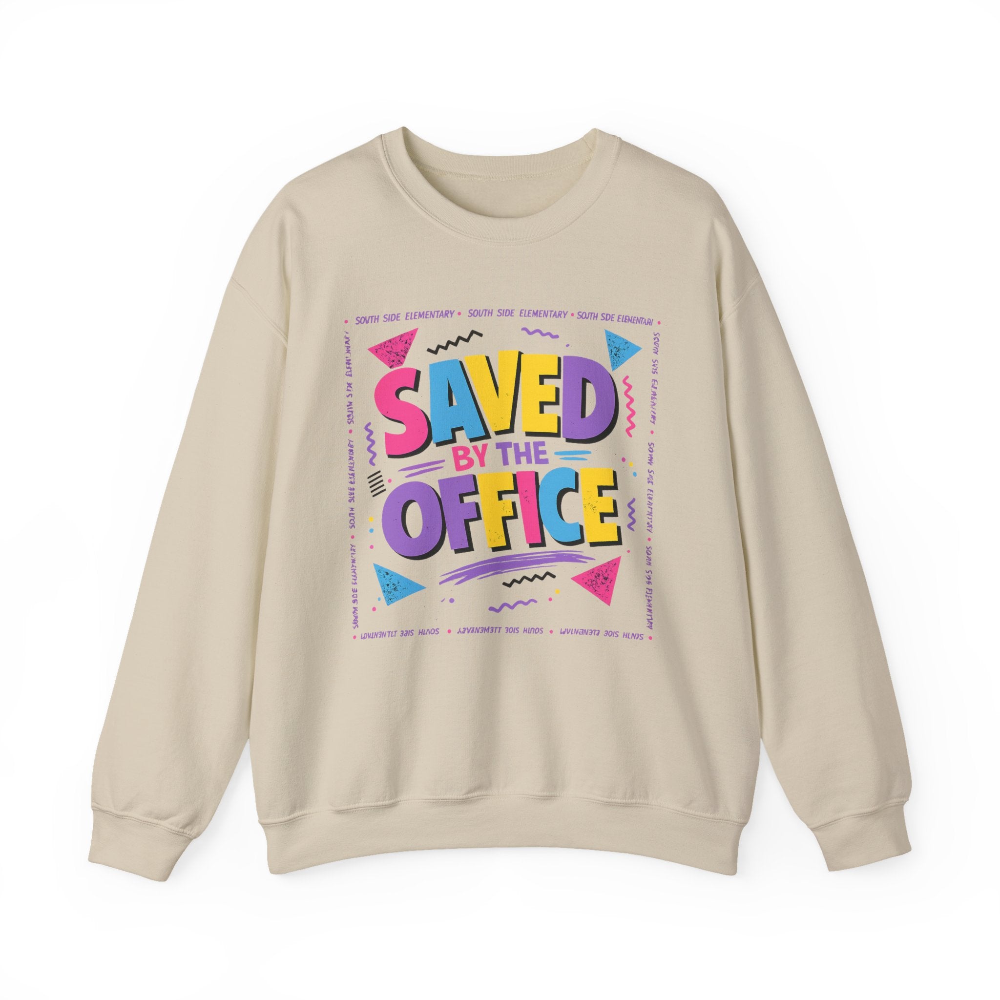 Saved by the Office Crewneck Sweatshirt — 90s Retro Graphic for Office Fans