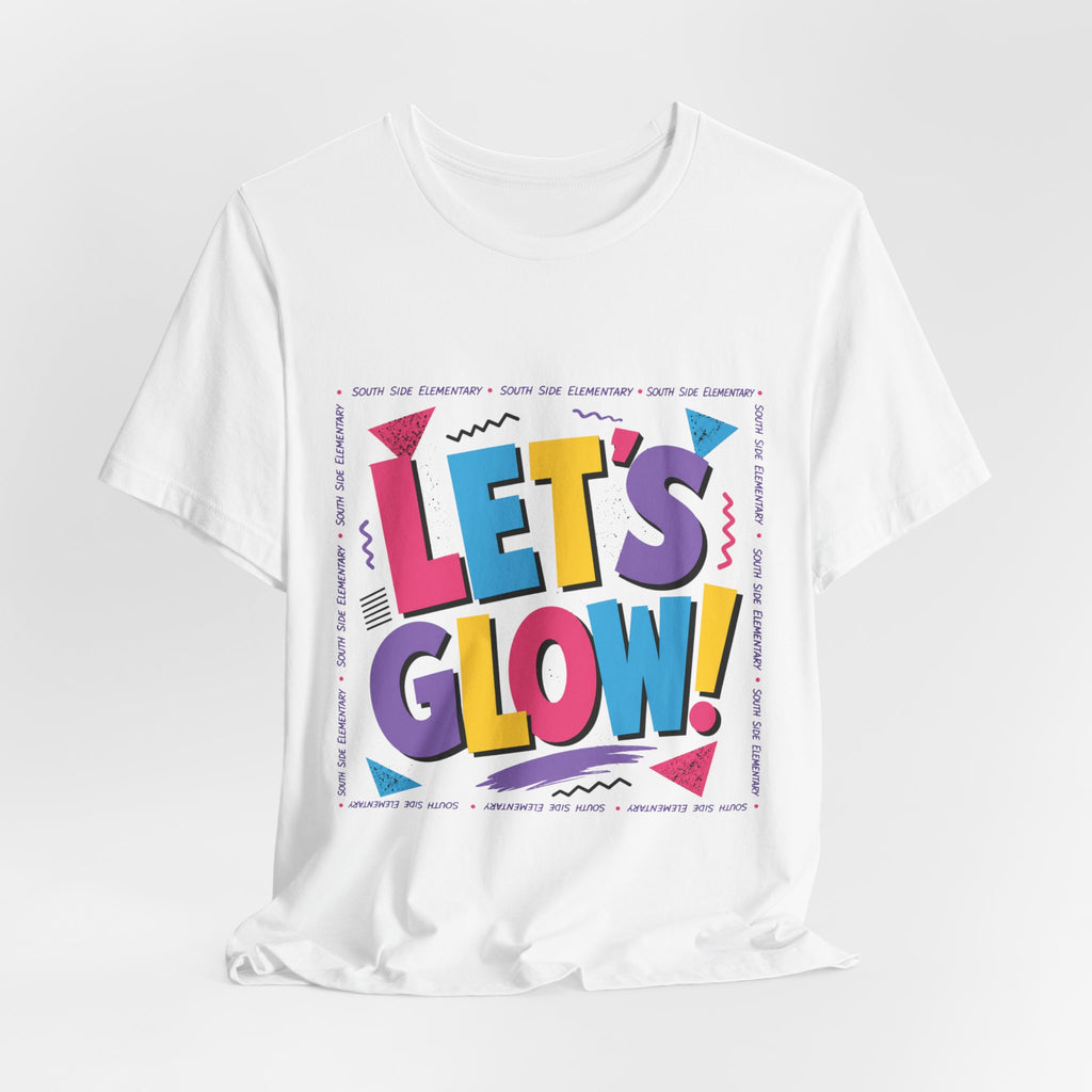 Let's Glow! Retro Neon Graphic Tee — Party Glow Festival Shirt