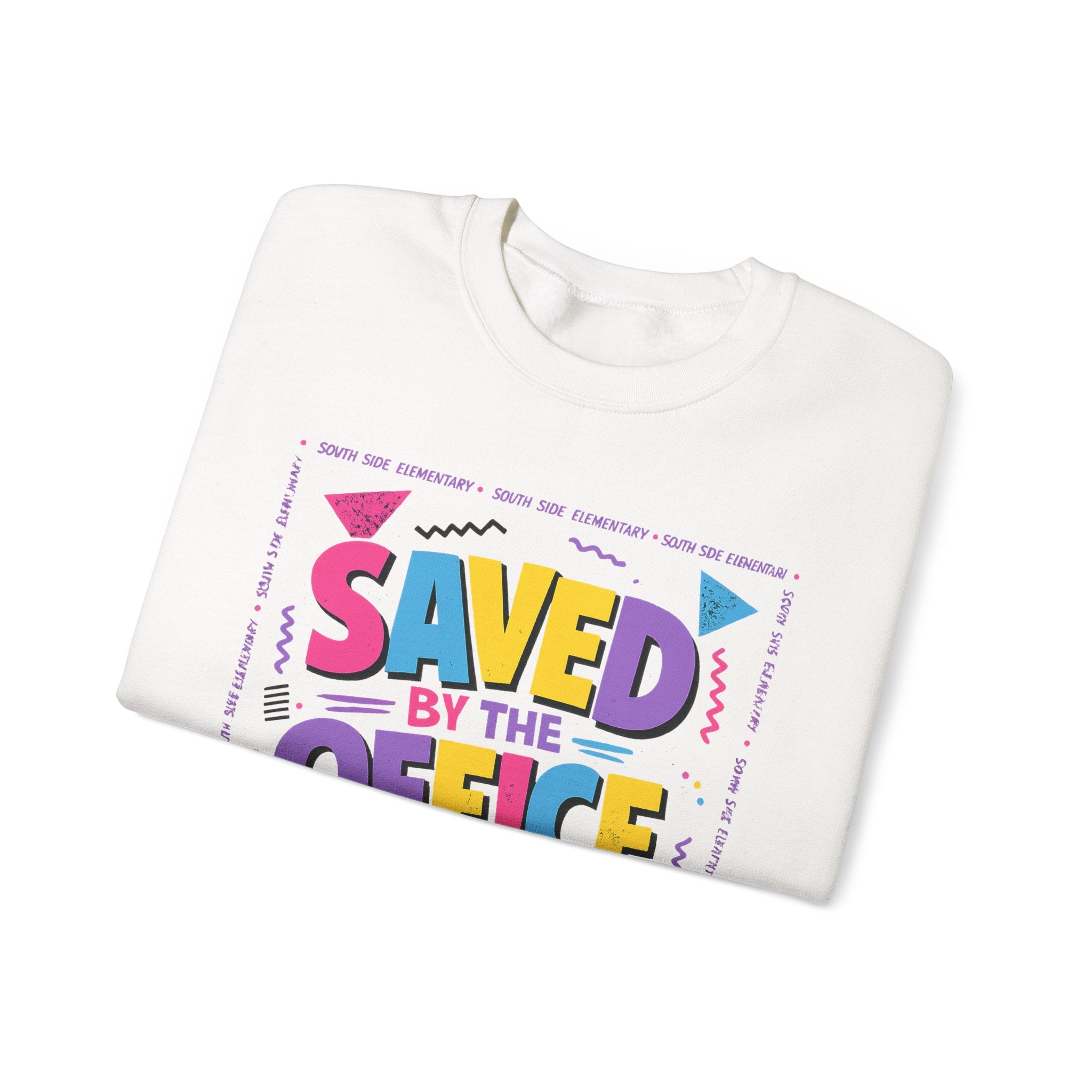 Saved by the Office Crewneck Sweatshirt — 90s Retro Graphic for Office Fans