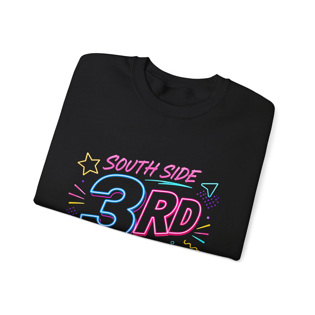 3rd Grade Crewneck Sweatshirt — "South Side 3rd Grade" Colorful Back-to-School Pullover