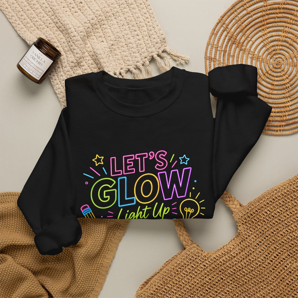 Let's Glow Light Up Learning Crewneck Sweatshirt – Faculty Neon Teacher Shirt