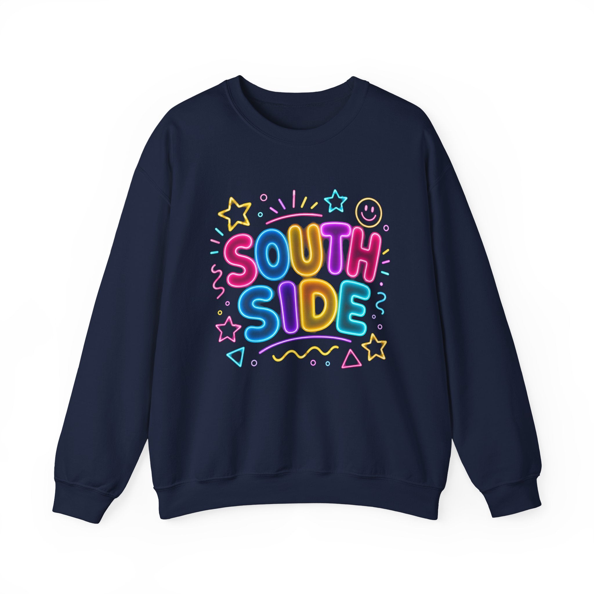 South Side Colorful Retro Crewneck Sweatshirt — Pastel Bubble Letter Design