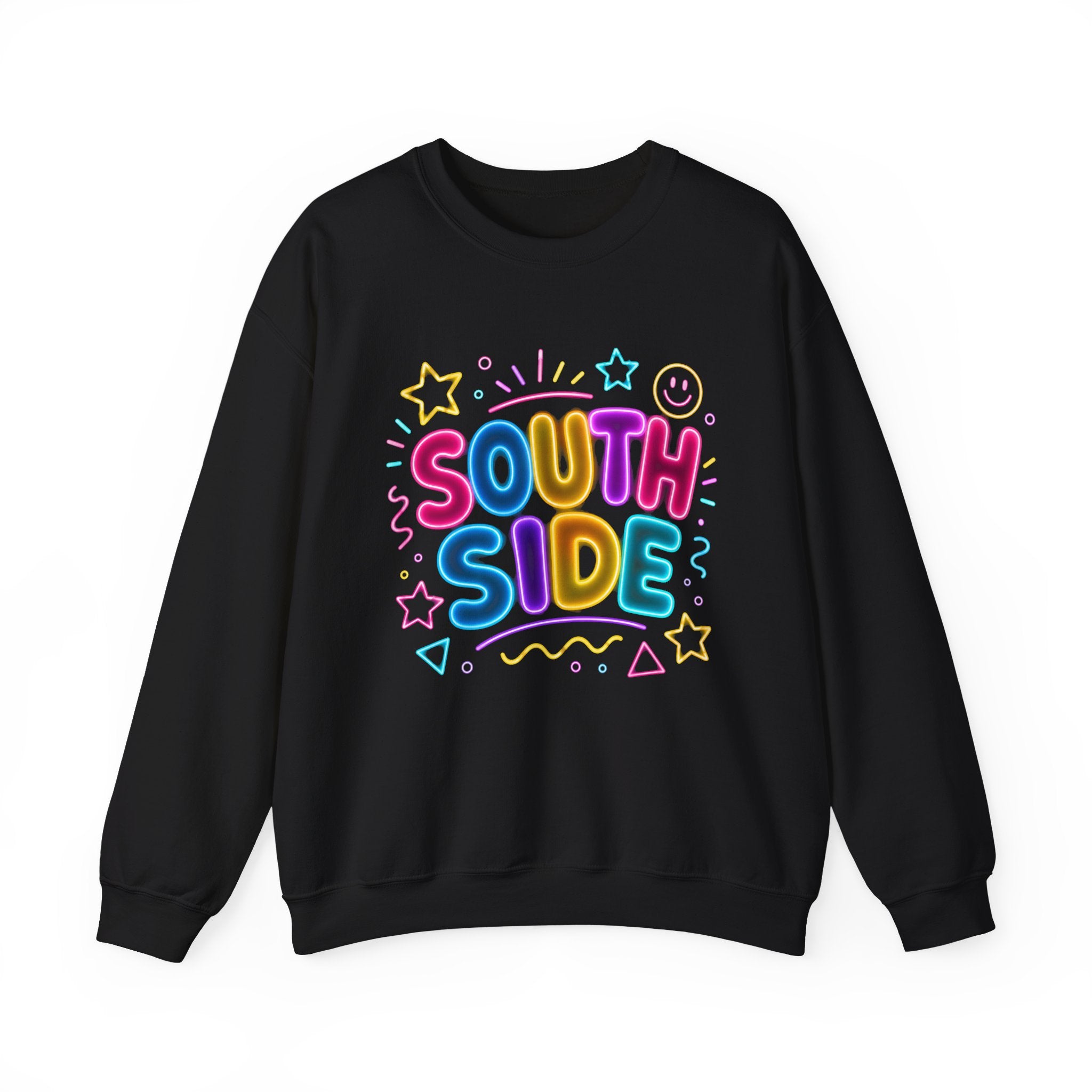 South Side Colorful Retro Crewneck Sweatshirt — Pastel Bubble Letter Design