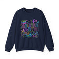 Arts Related Crewneck Sweatshirt — Pastel School Subjects Graphic