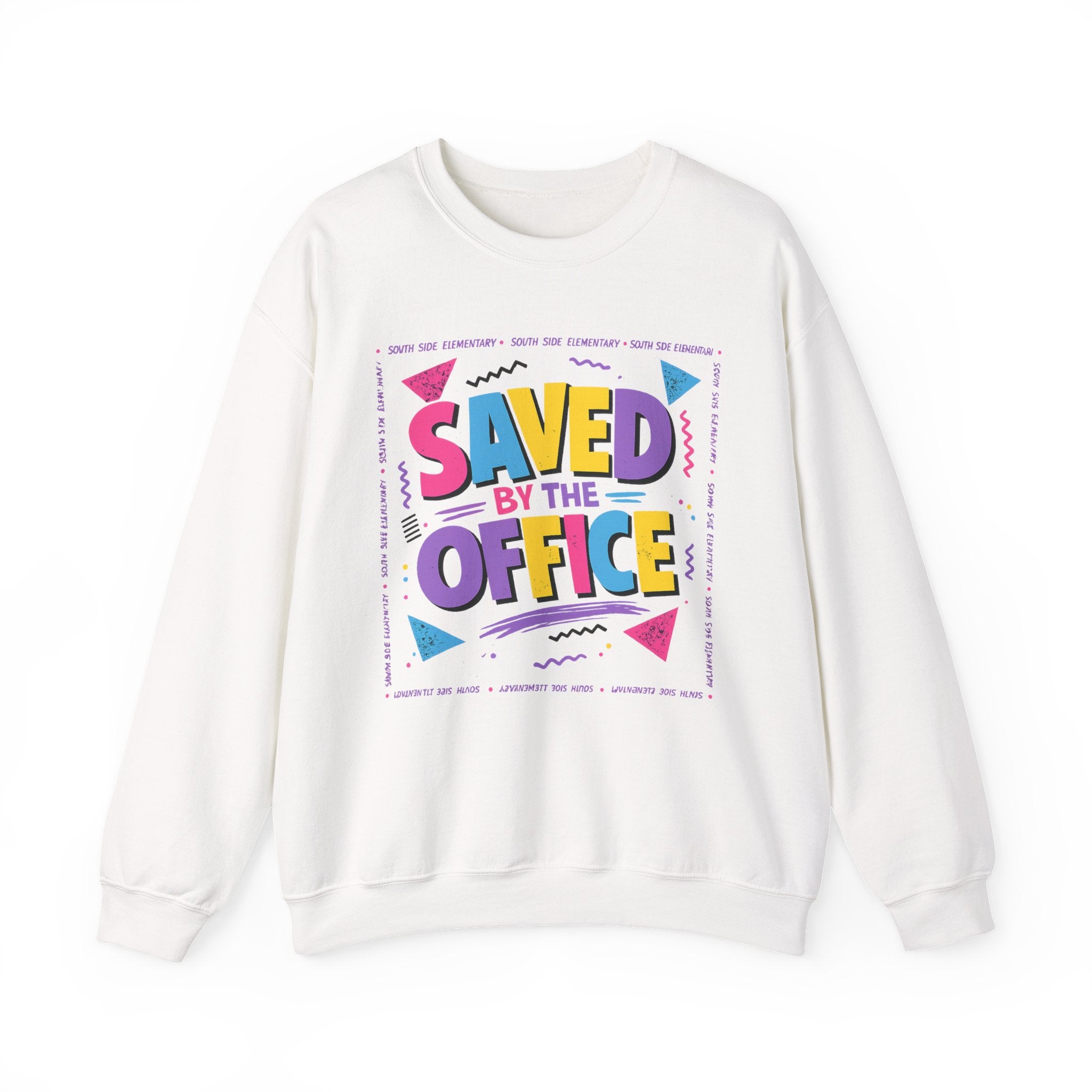 Saved by the Office Crewneck Sweatshirt — 90s Retro Graphic for Office Fans