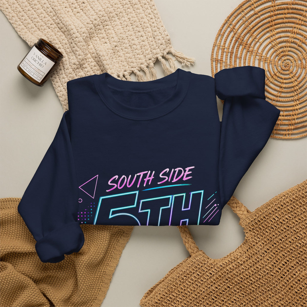 South Side 5th Grade Crewneck Sweatshirt — Retro Pastel School Spirit