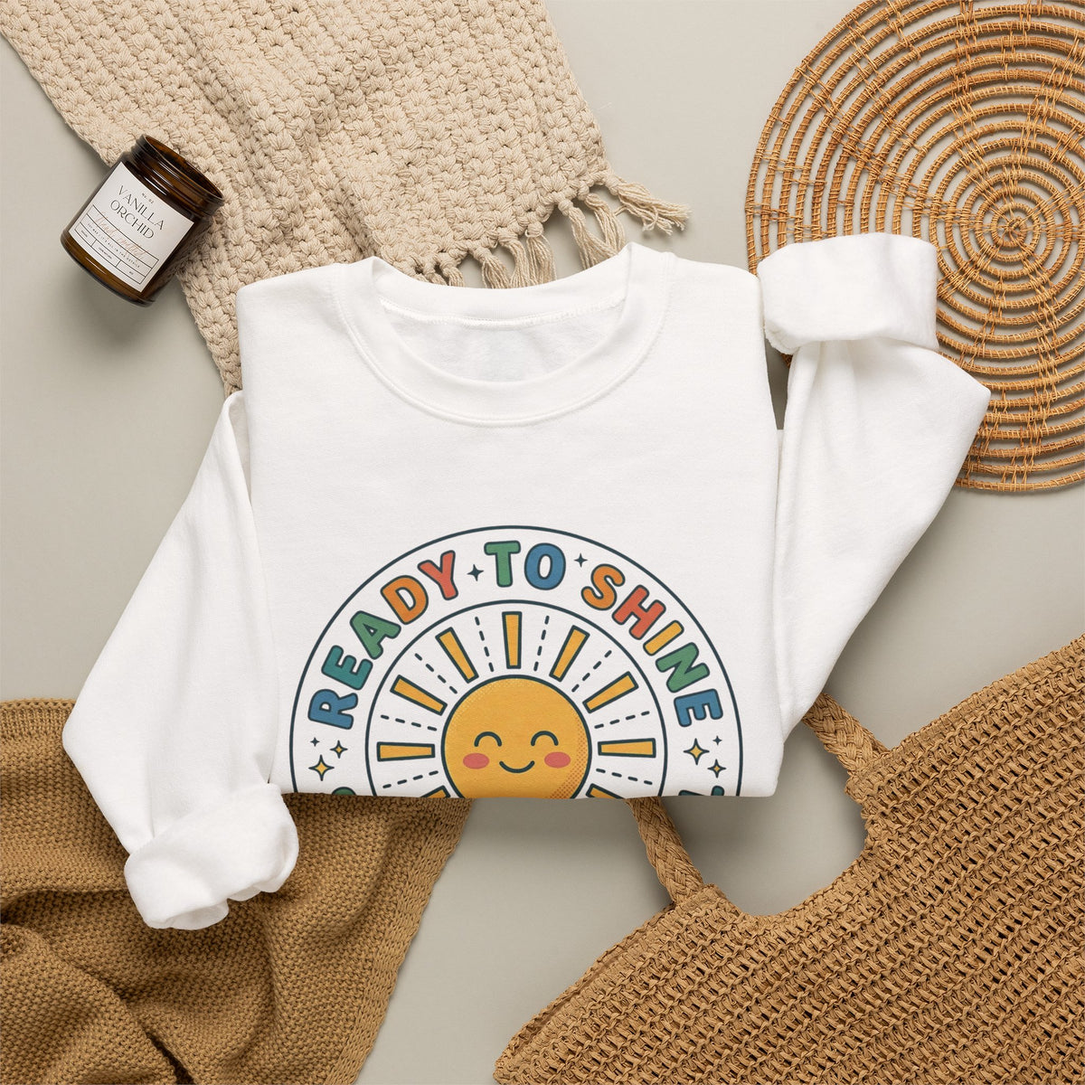 Ready to Shine Sun Graphic Crewneck | First Day of School Sweatshirt