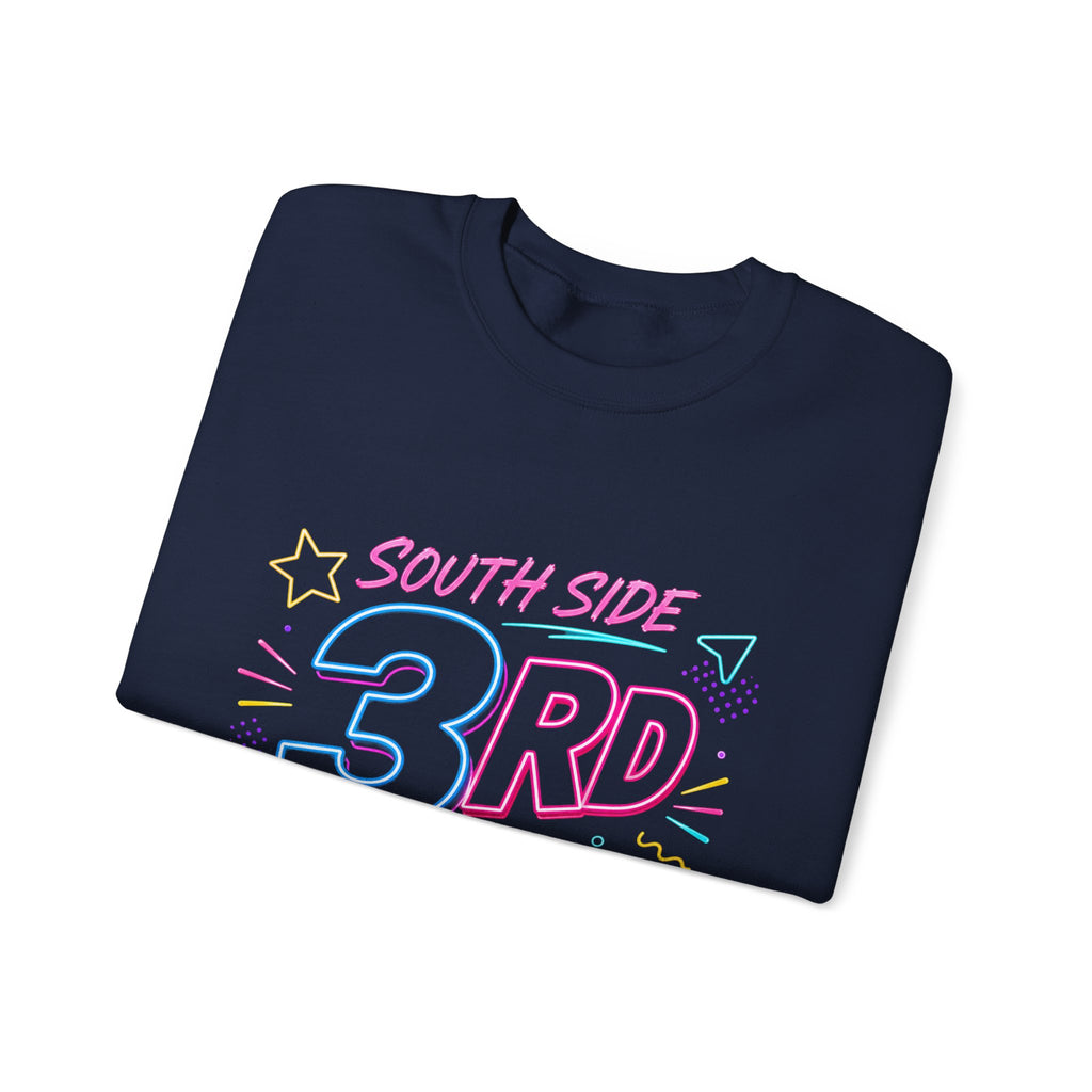 3rd Grade Crewneck Sweatshirt — "South Side 3rd Grade" Colorful Back-to-School Pullover