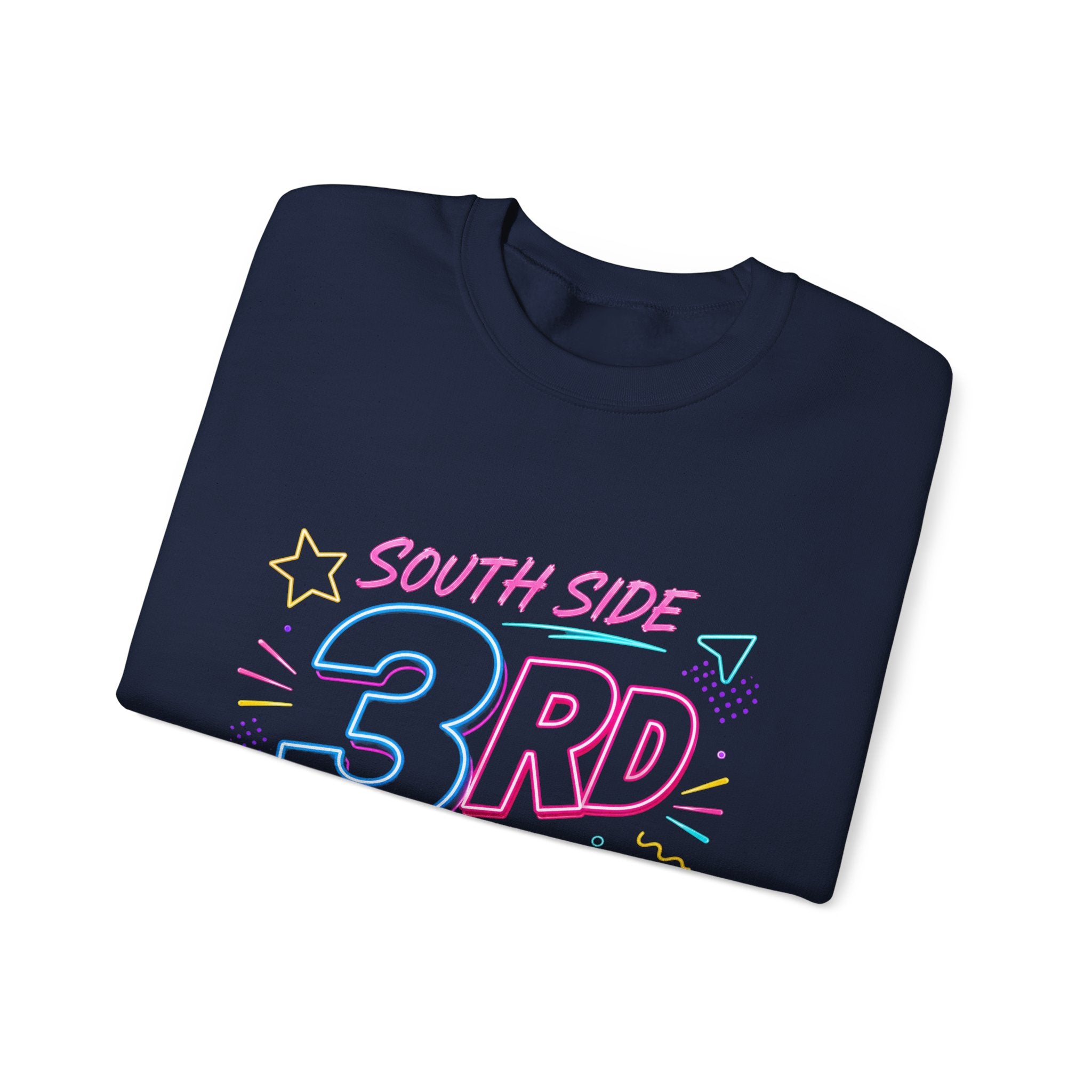 3rd Grade Crewneck Sweatshirt — "South Side 3rd Grade" Colorful Back-to-School Pullover
