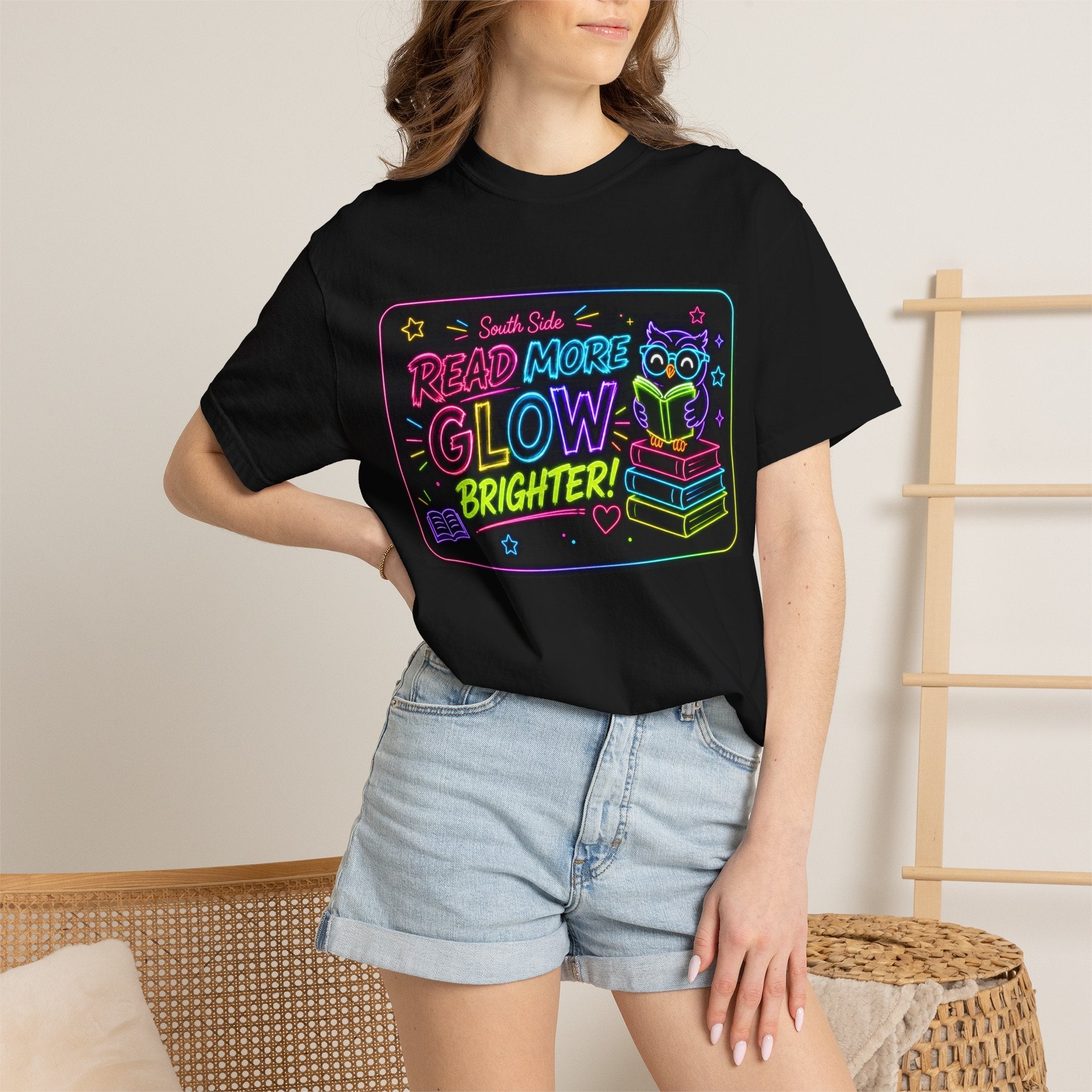 Read More Glow Brighter Neon Owl T-Shirt