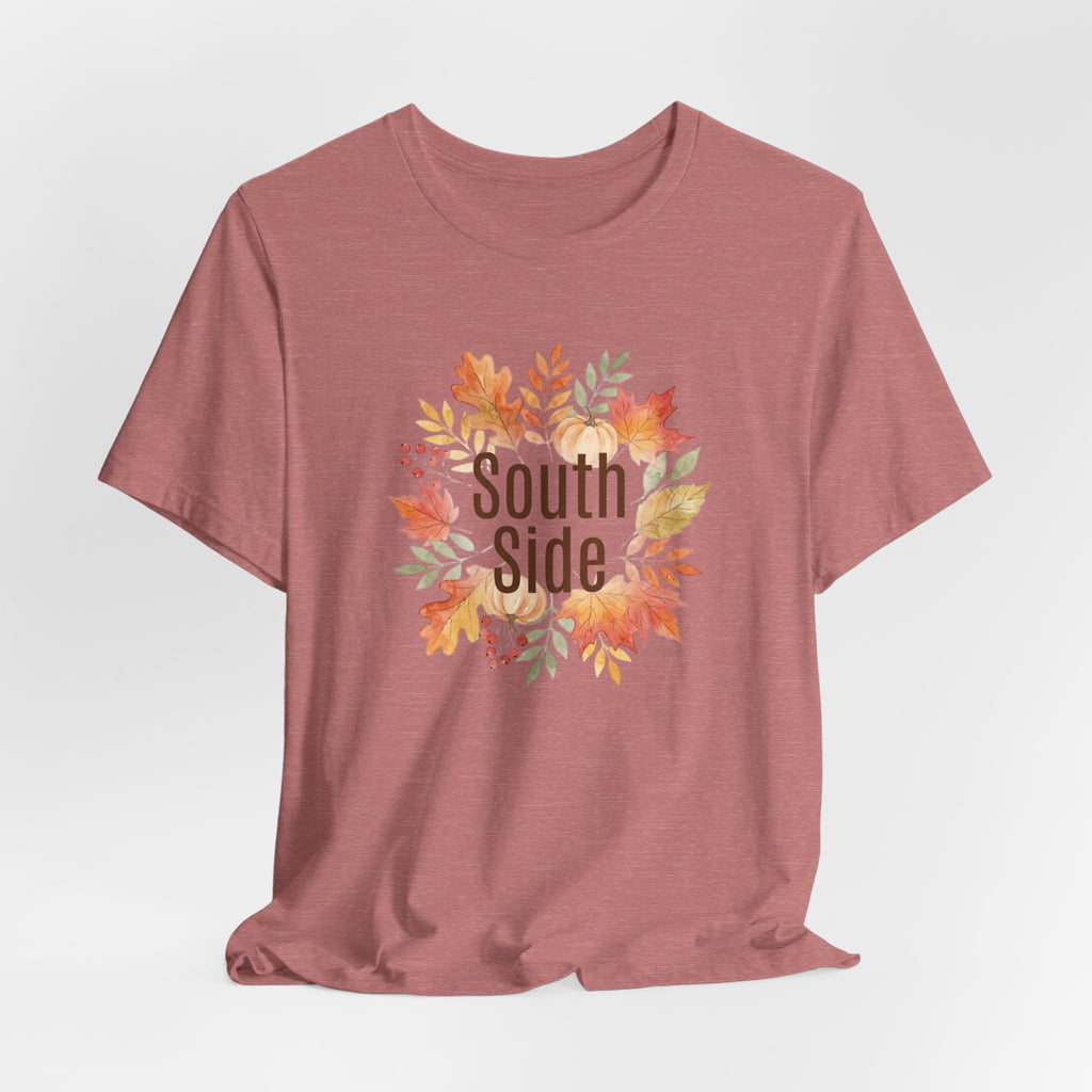 South Side Wreath T-Shirt | Thanksgiving Fall Leaves, Harvest Shirt