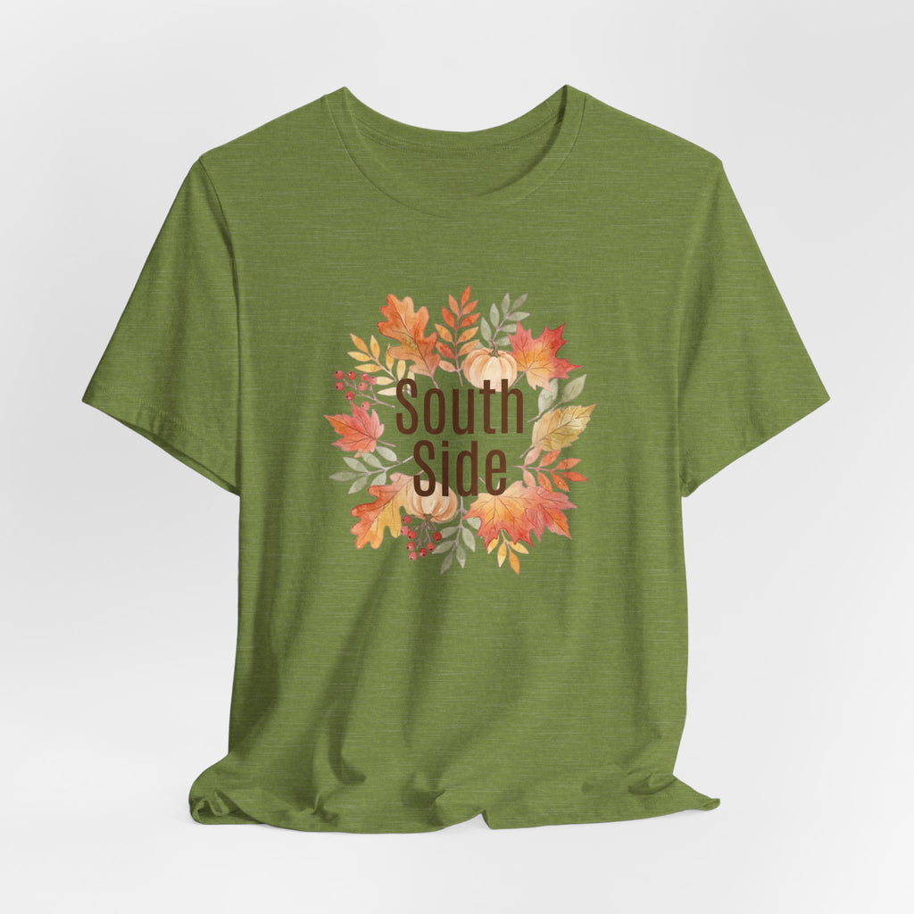 South Side Wreath T-Shirt | Thanksgiving Fall Leaves, Harvest Shirt