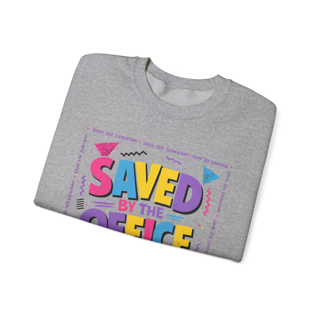 Saved by the Office Crewneck Sweatshirt — 90s Retro Graphic for Office Fans