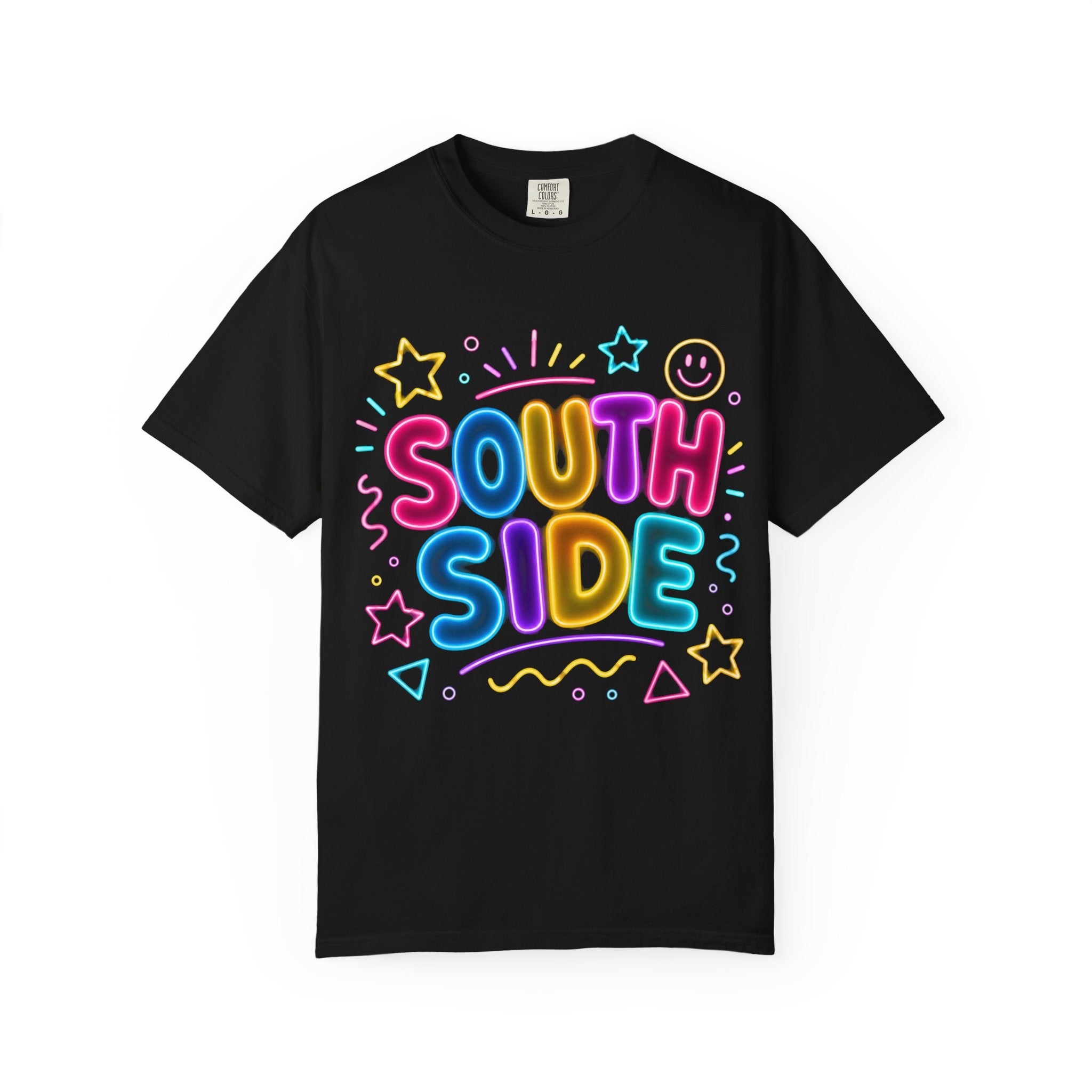 South Side Neon Graphic T-Shirt — Colorful Retro Streetwear Top