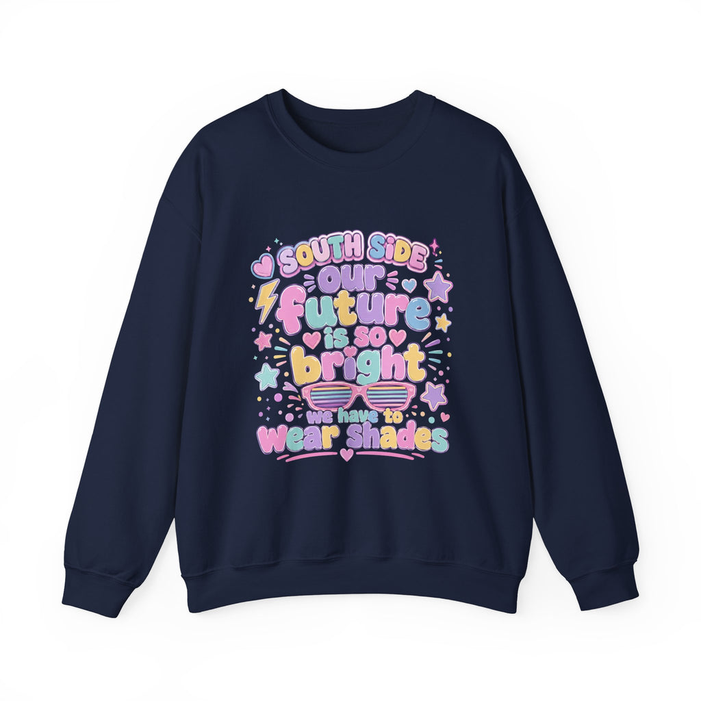 Crewneck Sweatshirt — "Future Bright" Pastel Retro Graphic (South Side)