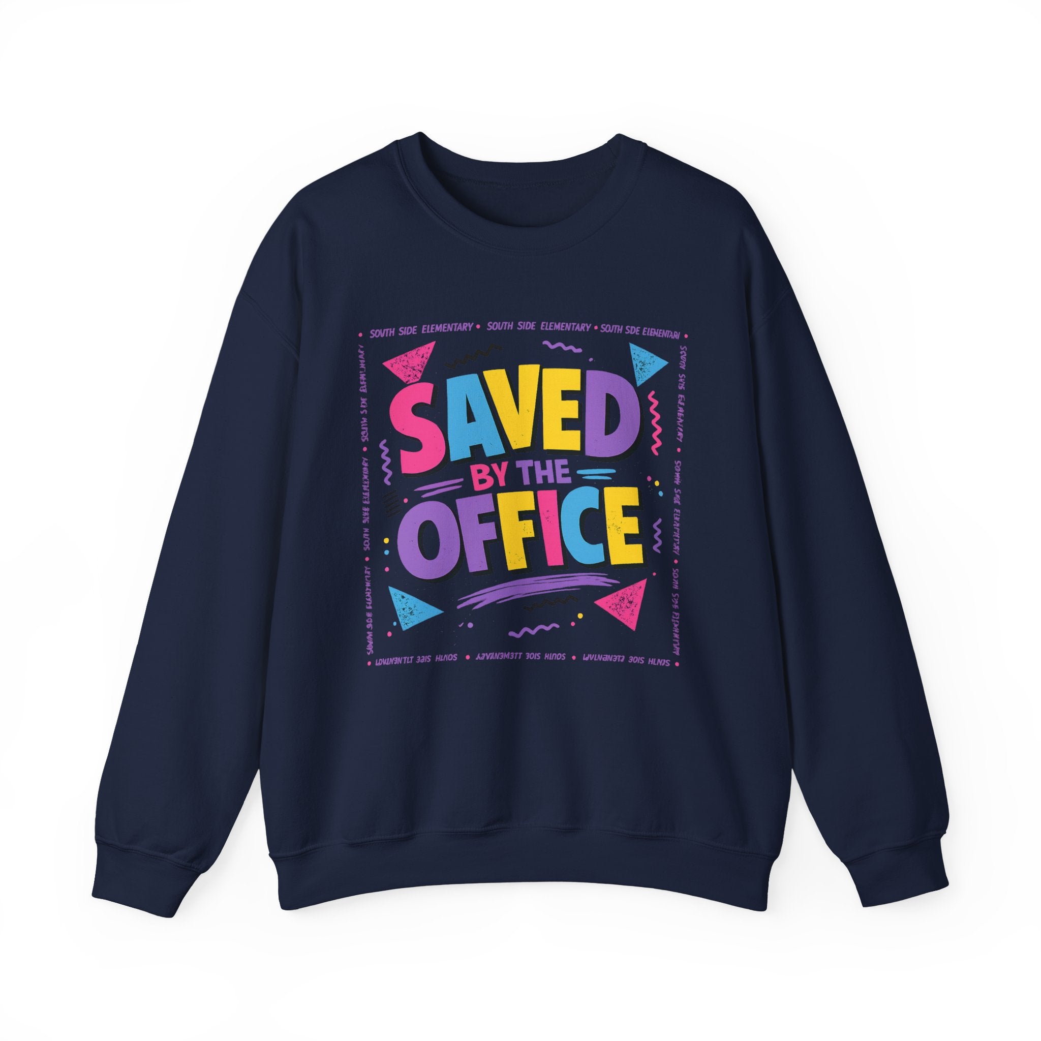 Saved by the Office Crewneck Sweatshirt — 90s Retro Graphic for Office Fans