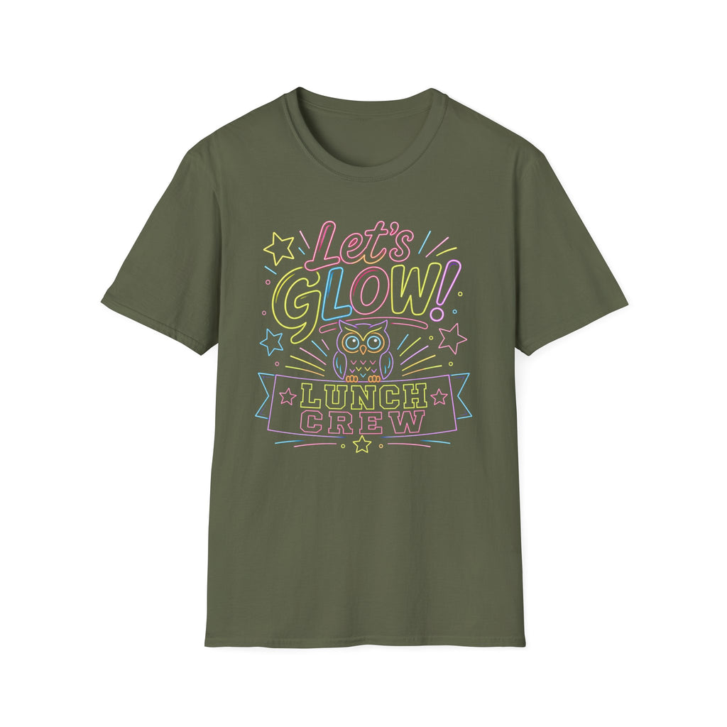 Let's Glow! Neon Owl Cafeteria Ladies' Shirt