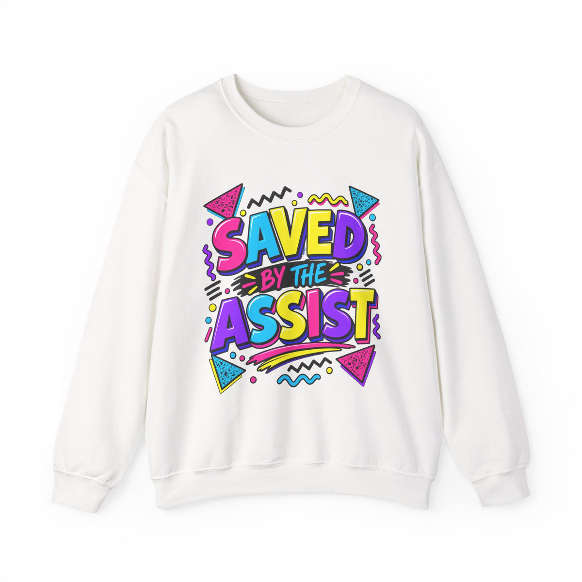 Saved by the Assist Crewneck Sweatshirt — Funny 80s/90s Retro