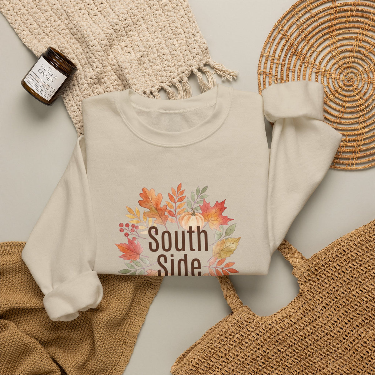 South Side Fall Leaves Crewneck Sweatshirt | Thanksgiving, Harvest