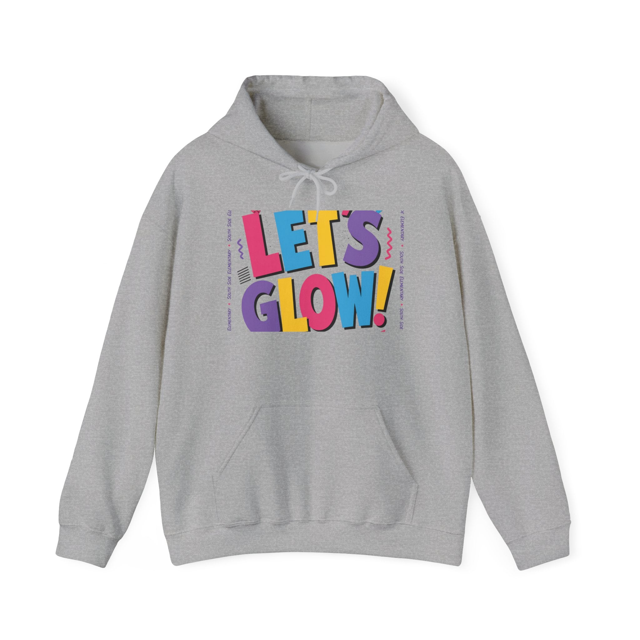 Let's Glow! Graphic Hoodie — Bright Retro Pop Sweatshirt