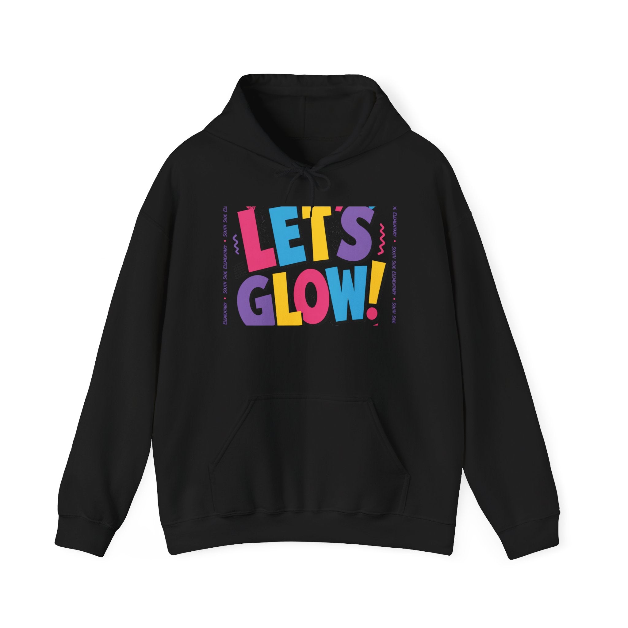 Let's Glow! Graphic Hoodie — Bright Retro Pop Sweatshirt