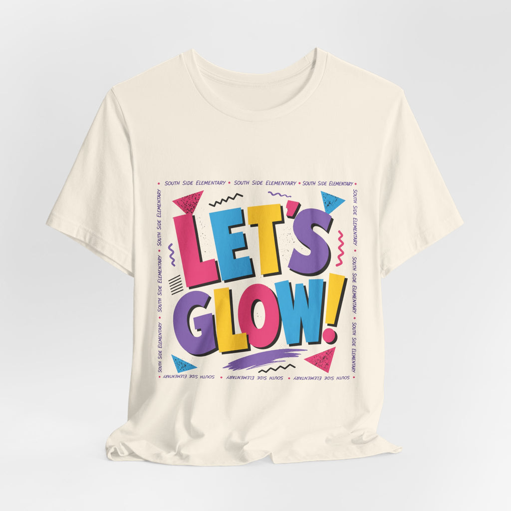 Let's Glow! Retro Neon Graphic Tee — Party Glow Festival Shirt
