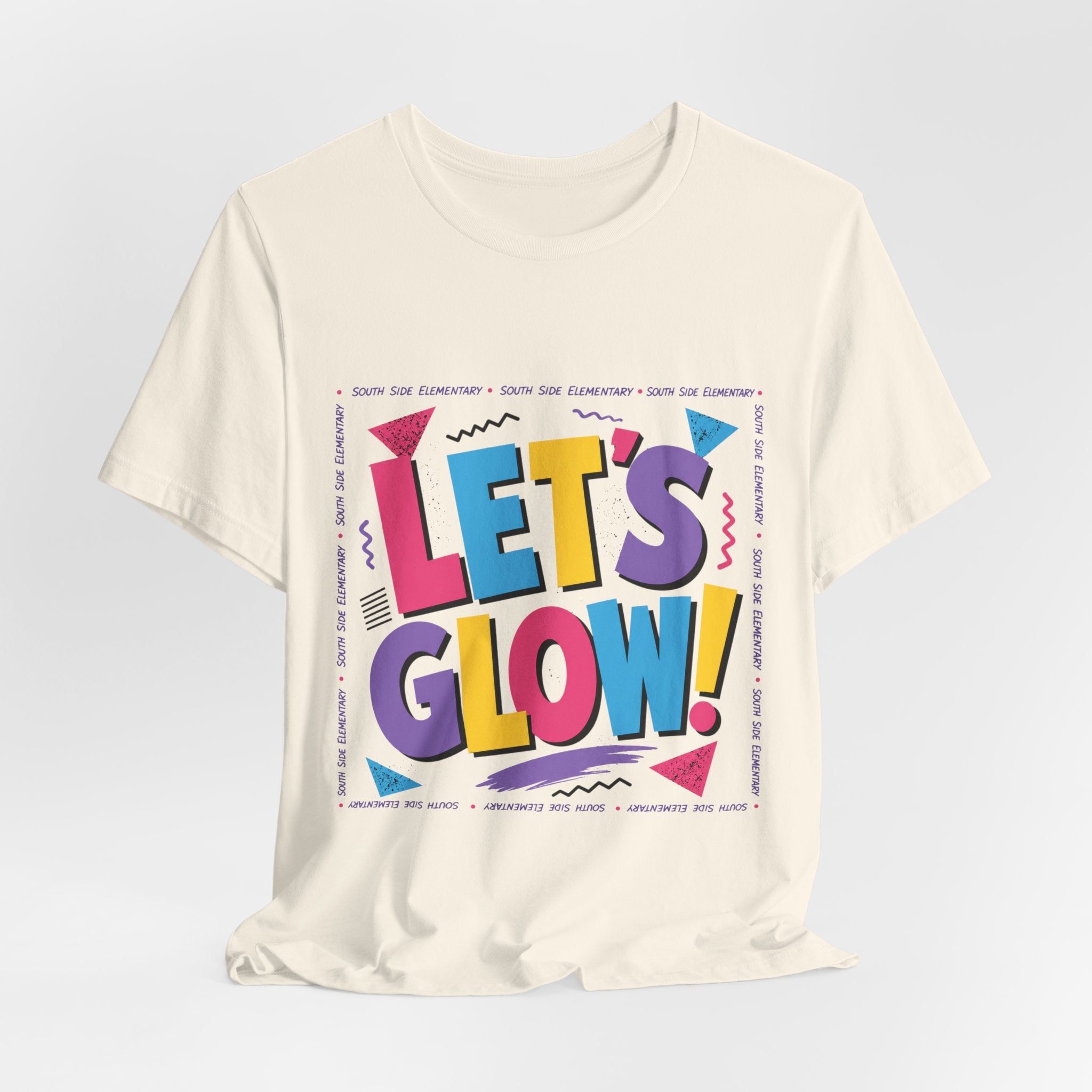 Let's Glow! Retro Neon Graphic Tee — Party Glow Festival Shirt