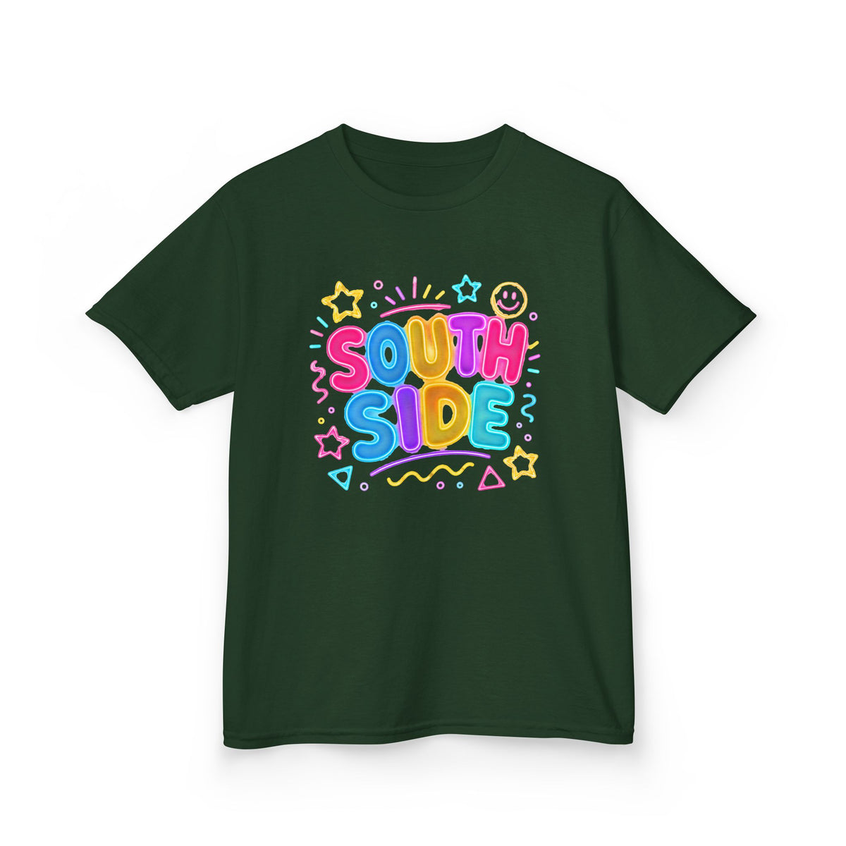 Kids T‑Shirt — South Side Colorful Bubble Letters