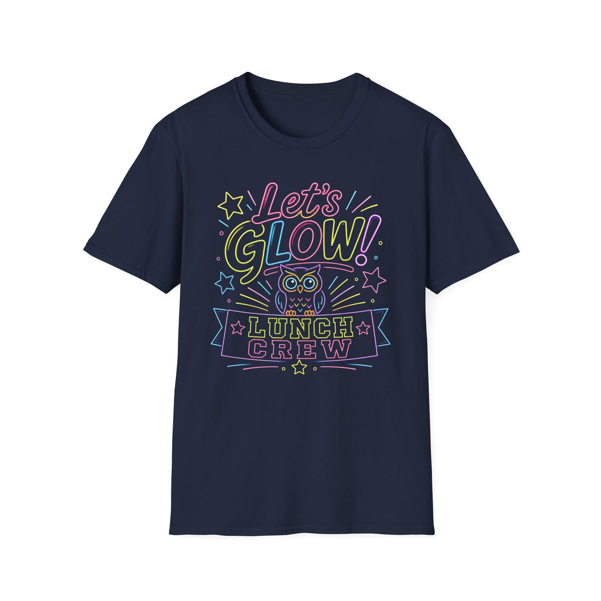 Let's Glow! Neon Owl Cafeteria Ladies' Shirt