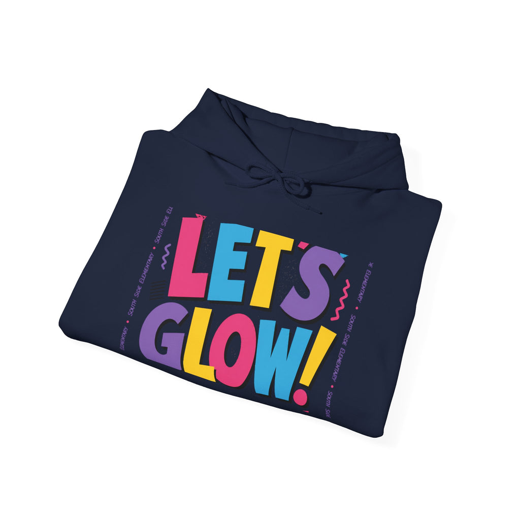 Let's Glow! Graphic Hoodie — Bright Retro Pop Sweatshirt