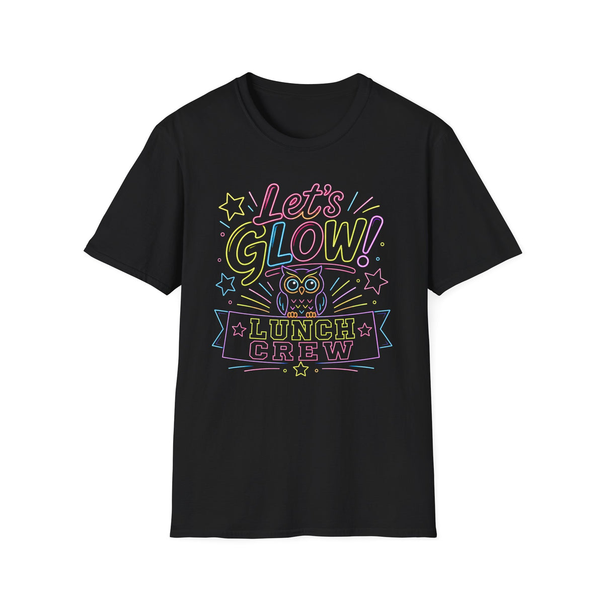 Let's Glow! Neon Owl Cafeteria Ladies' Shirt