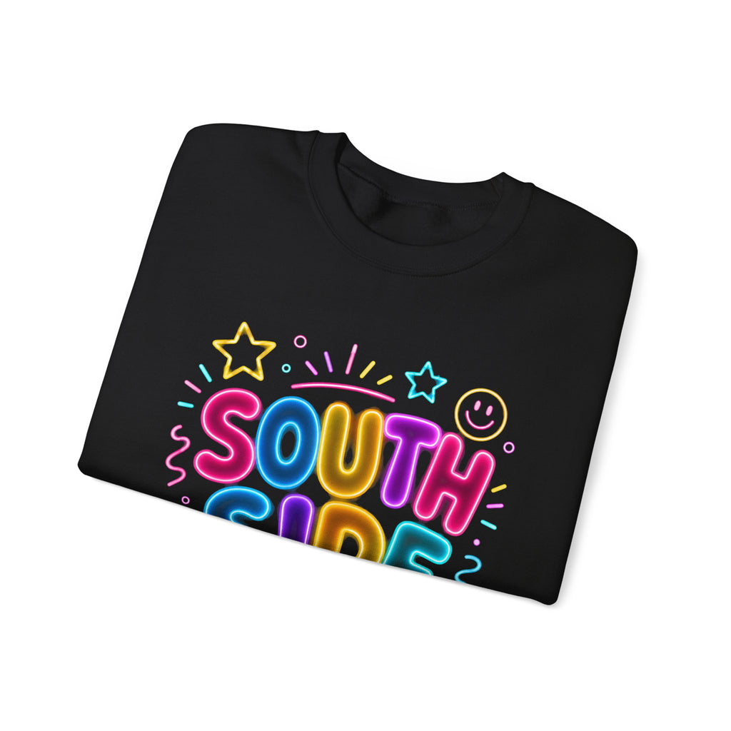 South Side Colorful Retro Crewneck Sweatshirt — Pastel Bubble Letter Design