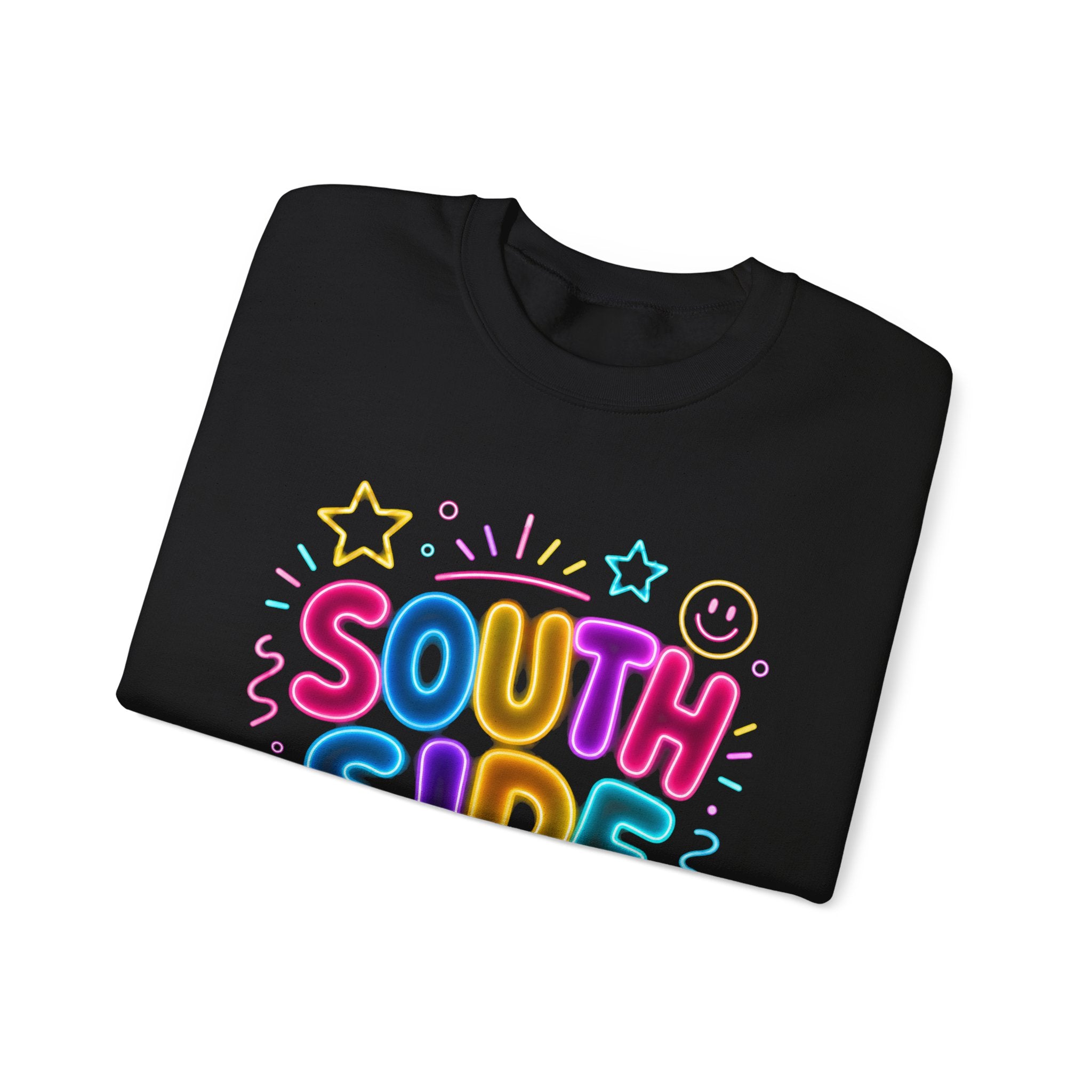 South Side Colorful Retro Crewneck Sweatshirt — Pastel Bubble Letter Design