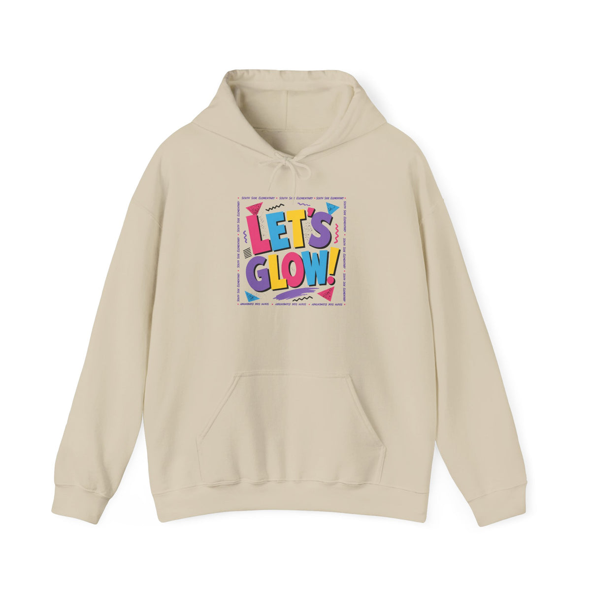 Let's Glow! Graphic Hoodie — Bright Retro Pop Sweatshirt