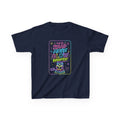 Kids T-Shirt — "Read More, Glow Brighter" Neon Bookworm Graphic